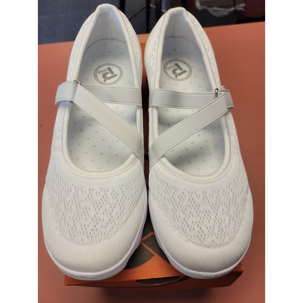 Propet TravelActiv Mary Jane White Mesh Walking Shoes W5103 Womens 6.5 B